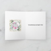 ピンク象のベビーガール誕生リース発表 カード (内部)