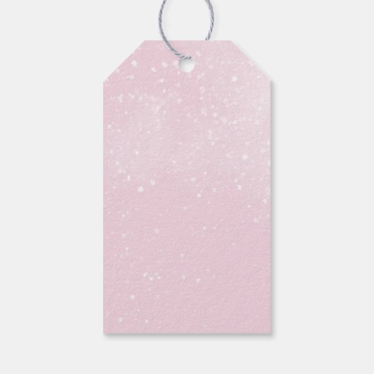 ピンク象の冬の女の子の赤ちゃんシャワーありがとう ギフトタグ (裏面)