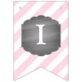 ピンク象の双生児の女の子のベビーシャワー バンティングフラッグ (第2の旗)