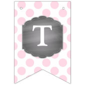 ピンク象の女の子のベビーシャワー バンティングフラッグ (第1の旗)