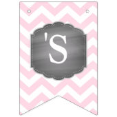 ピンク象の女の子のベビーシャワー バンティングフラッグ (第3の旗)