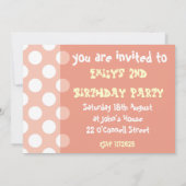 ピンク象の子供の誕生日のパーティの招待状 招待状 (裏面)