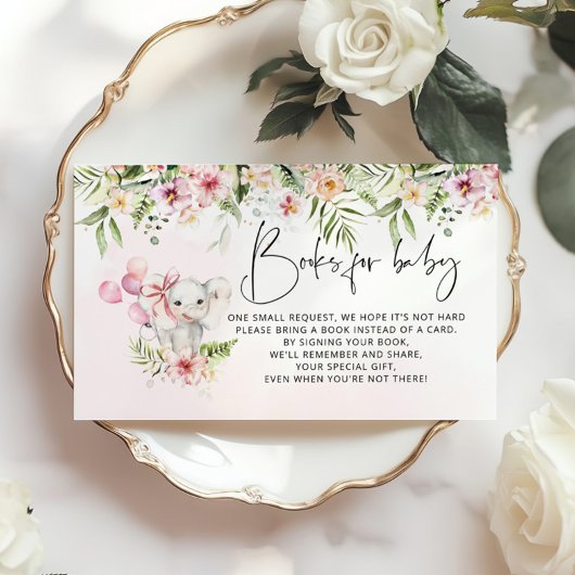 ピンク象の書籍ベビーチケットエンクロージャカード エンクロージャーカード
