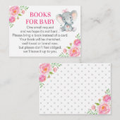 ピンク象の書籍ベビー書依頼カード エンクロージャーカード (正面/裏面)