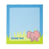 ピンク象の漫画のメモ帳 ノートパッド (正面)