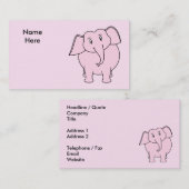 ピンク象の漫画 名刺 (正面/裏面)