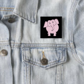 ピンク象の漫画 缶バッジ (インサイチュ)