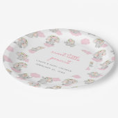 ピンク象の甘い小さなピーナッツ赤ちゃんシャワー ペーパープレート (アングル)