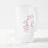 ピンク象の螺線形。 おもしろいの漫画 フロストグラスビールジョッキ (正面右)