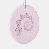 ピンク象の螺線形。 ピンクの背景 セラミックオーナメント (右)
