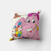 ピンク象の装飾枕 クッション (裏面)