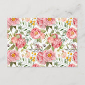 ピンク象の赤ちゃんシャワーおむつラッフルカード エンクロージャーカード (裏面)