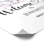 ピンク象の赤ちゃんシャワーへようこそ ポスター (角)