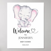 ピンク象の赤ちゃんシャワーへようこそ ポスター (正面)