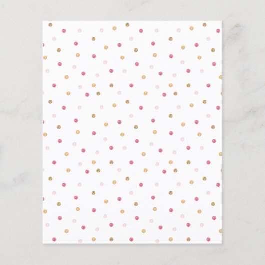 ピンク象の赤ちゃんシャワーバケットリスト (裏面)