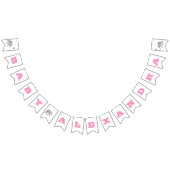 ピンク象の赤ちゃんシャワーバナーバンティングフラグ バンティングフラッグ (全)