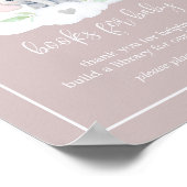 ピンク象の赤ちゃんシャワーベビー ポスター (角)