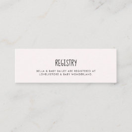 ピンク象の赤ちゃんシャワーレジストリカードの挿入 スキニー名刺