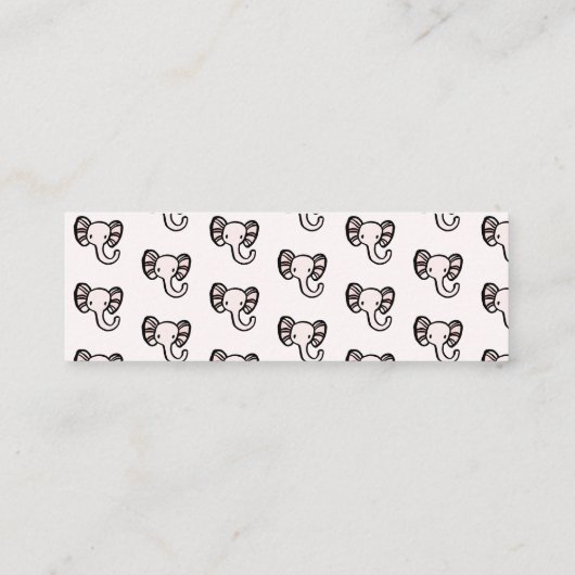 ピンク象の赤ちゃんシャワーレジストリカードの挿入 スキニー名刺 (裏面)