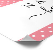 ピンク象の赤ちゃんシャワー歓迎の看板ポスター ポスター (角)