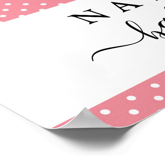 ピンク象の赤ちゃんシャワー歓迎の看板ポスター ポスター (角)