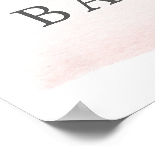 ピンク象の赤ちゃんシャワー歓迎サイン ポスター (角)