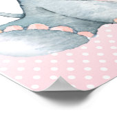 ピンク象の赤ちゃんシャワー歓迎サイン ポスター (角)