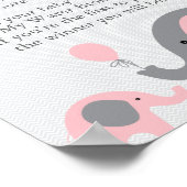 ピンク象の赤ちゃんシャワー私の水がゲームサインを破った ポスター (角)