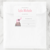 ピンク象の赤ちゃんシャワー蔵書票女の子 スクエアシール (バッグ)