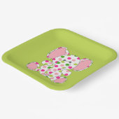 ピンク象の赤ちゃんシャワー ペーパープレート (傾斜あり)