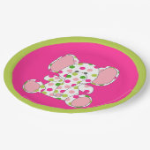 ピンク象の赤ちゃんシャワー ペーパープレート (アングル)