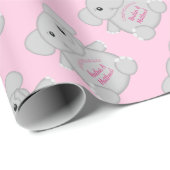 ピンク象の赤ちゃんシャワー ラッピングペーパー (ロールコーナー)