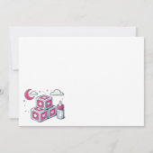 ピンク象の赤ちゃんシャワー 招待状 (裏面)