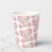 ピンク象の赤ちゃんシャワー 紙コップ (裏面)