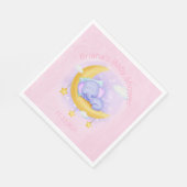 ピンク象ガールベビーシャワー スタンダードランチョンナプキン (角)