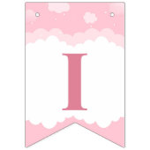 ピンク象ガールベビーシャワー バンティングフラッグ (第1の旗)