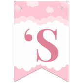 ピンク象ガールベビーシャワー バンティングフラッグ (第3の旗)