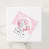 ピンク象ガールベビーシャワー フェイバータグ (インサイチュ)