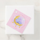 ピンク象ガールベビーシャワー フェイバータグ (インサイチュ)