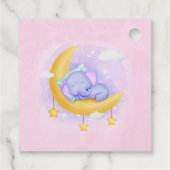 ピンク象ガールベビーシャワー フェイバータグ (裏面)