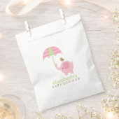 ピンク象ガールベビーシャワー フェイバーバッグ (クリップ留めされた状態)