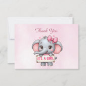 ピンク象サンキューカード サンキューカード (正面)