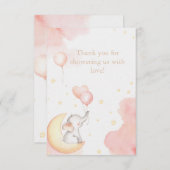 ピンク象サンキューカード サンキューカード (正面/裏面)