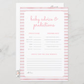 ピンク象ストライプのシャワー予測アドバイスカード (正面/裏面)