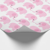 ピンク象パターン ラッピングペーパー (角)