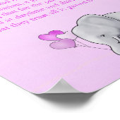 ピンク象ベビーシャワーおむつ思考ゲーム ポスター (角)