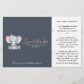 ピンク象ベビーシャワーキャンディバーラッパー (正面)