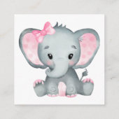 ピンク象ベビーシャワーレジストリQRコードカード エンクロージャーカード (裏面)