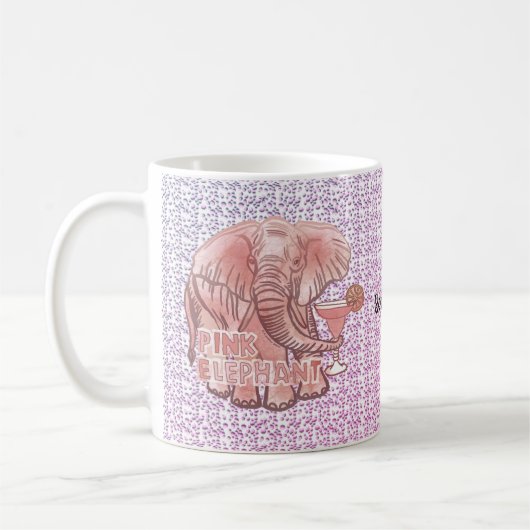 ピンク象マグカップ コーヒーマグカップ (左)