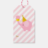 ピンク象 ギフトタグ (正面)